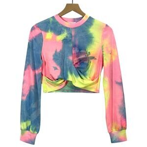 Beach Riot Marley Crop Top - Rainbow Tie Dye - Medium